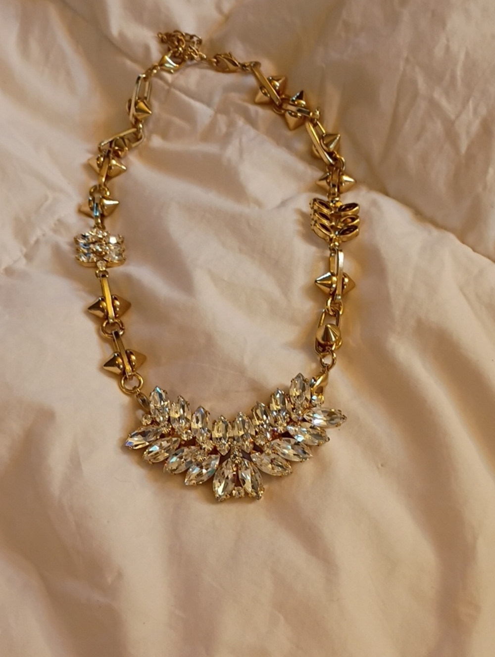 CAbi Gold Crystal Statement Necklace